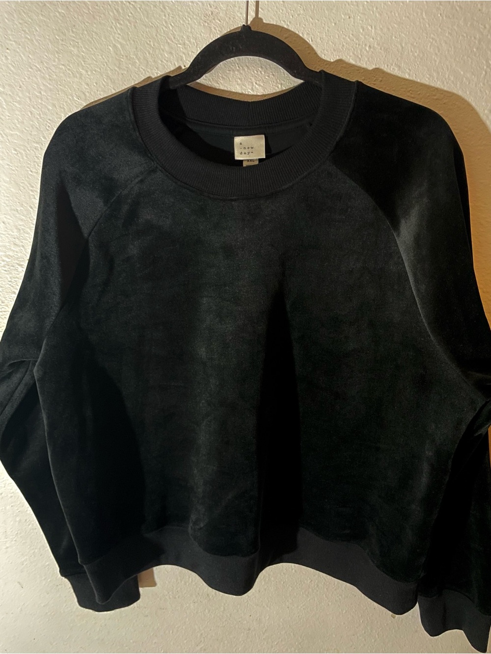 a new day Black VelourLook Crewneck Sweatshirt